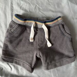 Carter's Gray Knit Shorts with Rainbow-Trim Waistband